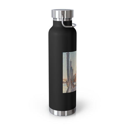 Gondola Moorings on the Grand Canal by John Singer Sargent Copper Vacuum Insulated Bottle, 22oz