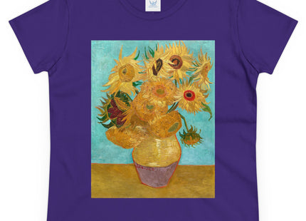 Vase with Twelve Sunflowers by Vincent van Gogh Women's Midweight Cotton Tee