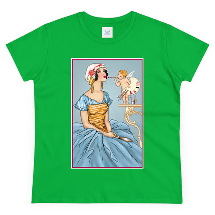The Enchanting Painter: A Fairy's Artistic Touch Ceramic Women's Midweight Cotton Tee