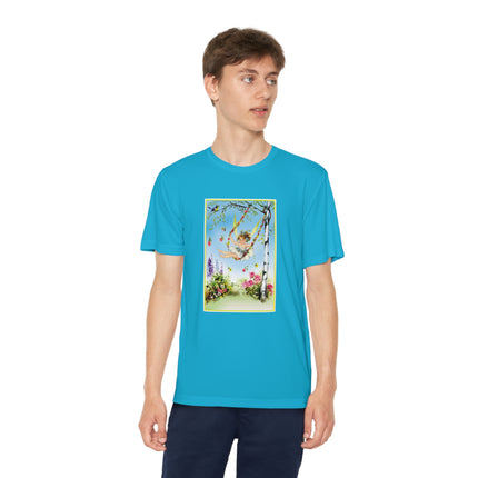 Spring Fairy's Floral Swing Youth Competitor Tee – Garden Magic & Whimsical Adventure