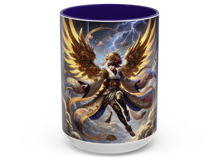 Valkyrie Descending Through Storm Colorful Mugs (11oz, 15oz)