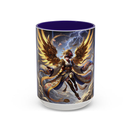 Valkyrie Descending Through Storm Colorful Mugs (11oz, 15oz)