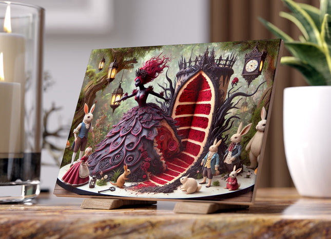 Malice in Wonderland – Gothic Halloween Cake Fantasy Ceramic Tile