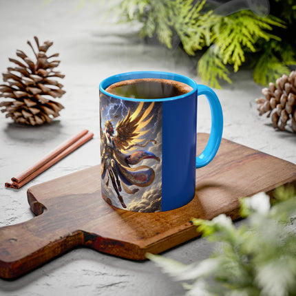Valkyrie Descending Through Storm Colorful Mugs (11oz, 15oz)