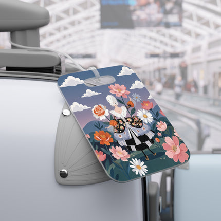 🌸🎀 The Grand Floral Promenade Luggage Tag – Art Deco Fashion Fantasy