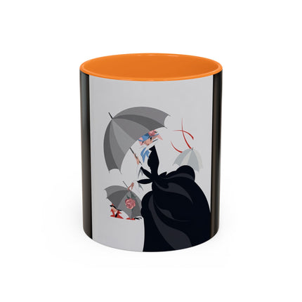 The Lady of Silver Umbrellas Colorful Mug (11oz, 15oz) – Art Deco Mystery, Elegant Fashion & Silver Dreamscape