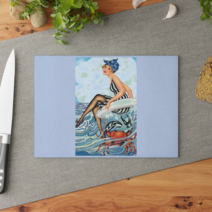 Playful Waves and Fashion Follies Glass Cutting Board