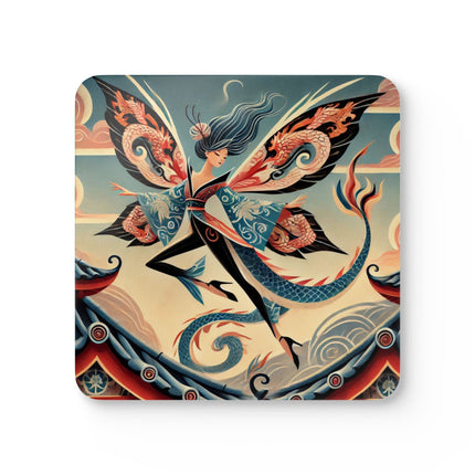Dragon Fairy of the Temple Corkwood Coaster Set