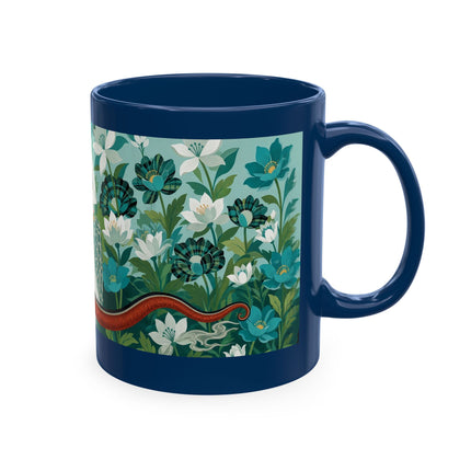 🐉🌿 The Lady & The Garden Dragon Ceramic Mug – Art Deco Botanical Whimsy