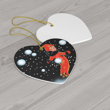 A Festive Snowball Ceramic Ornament, 3 Shapes