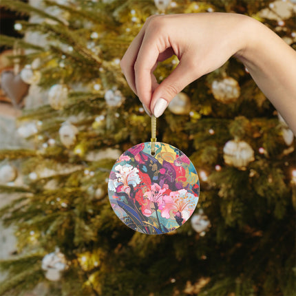 Ethereal Irises Glass Ornament