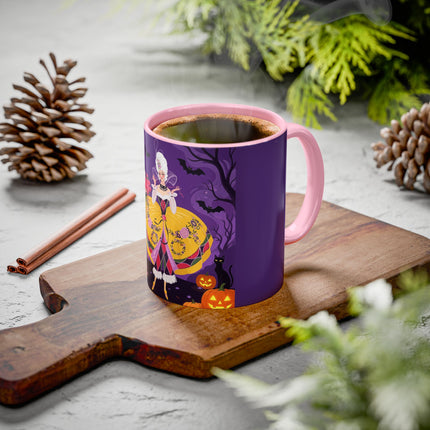 🎭🌹 The Harlequin Rose Masquerade Colorful Mug – Theatrical Halloween Romance