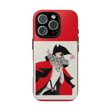 Crimson Masquerade Phone Case – Dramatic Grace & Bold Elegance