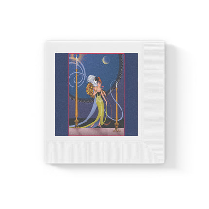 Smoke and Secrets White Coined Napkins