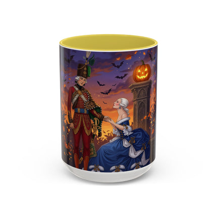 🎃💙 The Pumpkin Lantern Courtship Colorful Mug – Romantic Halloween Elegance