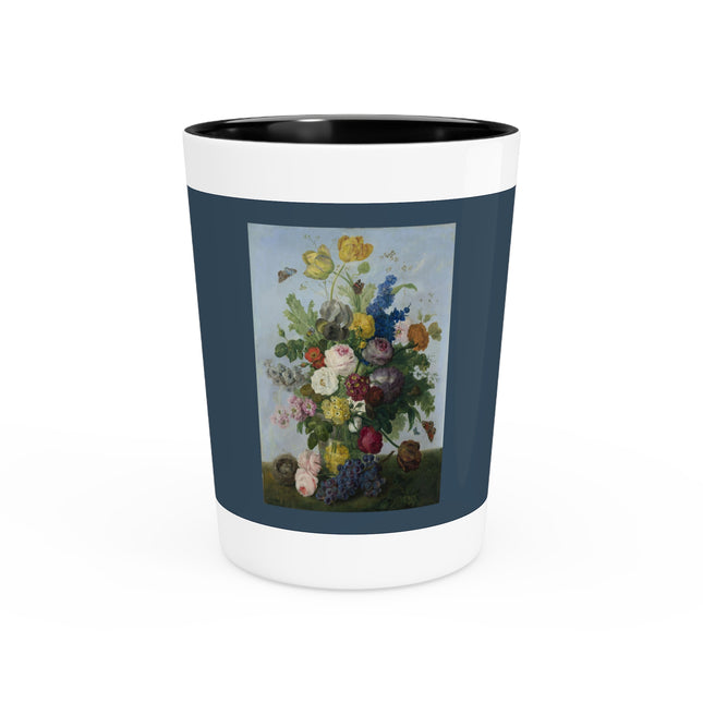 Bouquet of Flowers and a Nest by Sebastian Wegmayr Ceramic Shot Glass