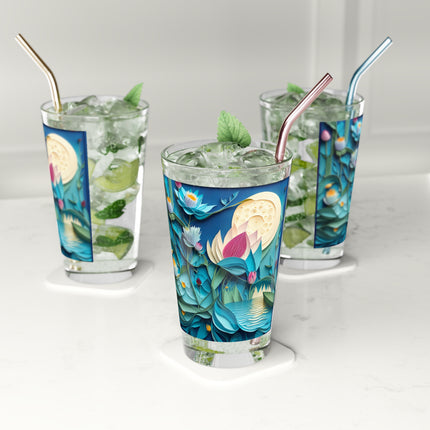 Ethereal Moonlit Lake Glass, 16oz