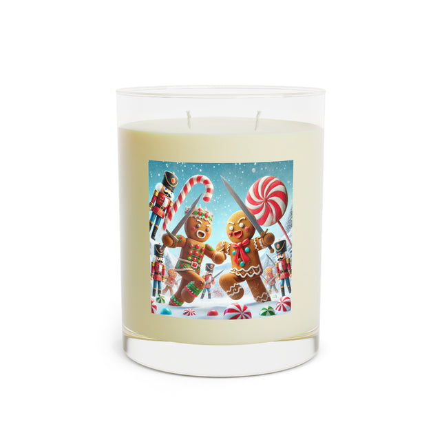 Gingerbread Men vs. Nutcracker Soldiers Battle Scented Candle - Full Glass, 11oz