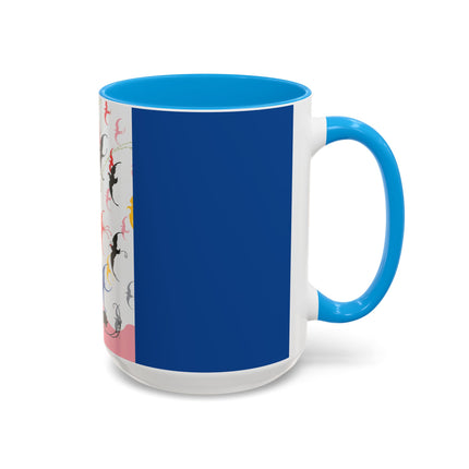 Flight of the Songbirds Colorful Mugs – Theatrical Whimsy & Colorful Harmony