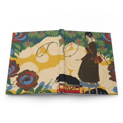 🌿🌹 The Lady Of The Enchanted Garden Journey Hardcover Journal – Art Deco Floral Travel Whimsy