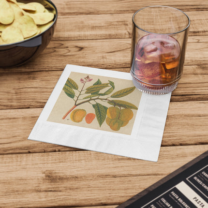 Album of watercolors of Asian fruits and flowers Pl.21 by Anonymous White Coined Napkins