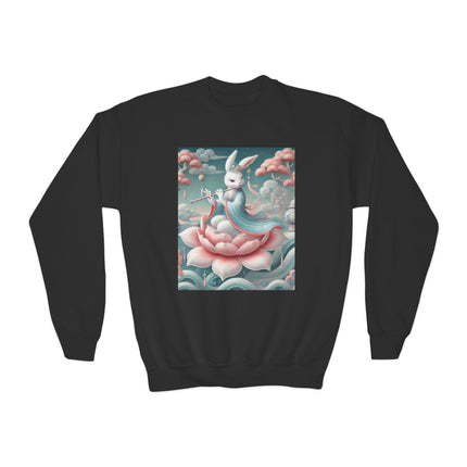 Lotus Garden Melody Youth Crewneck Sweatshirt – Serenity, Harmony & Dreamlike Beauty