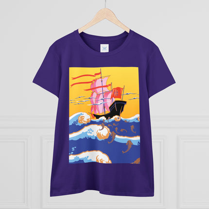 Golden Seas and Whimsical Dreams Women's Midweight Cotton Tee