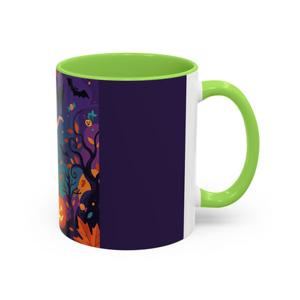 🐈‍⬛🎃 The Midnight Black Cat Masquerade Colorful Mug – Whimsical Halloween Elegance