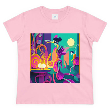 Dance of the Skeleton Ballerinas Women's Midweight Cotton Tee
