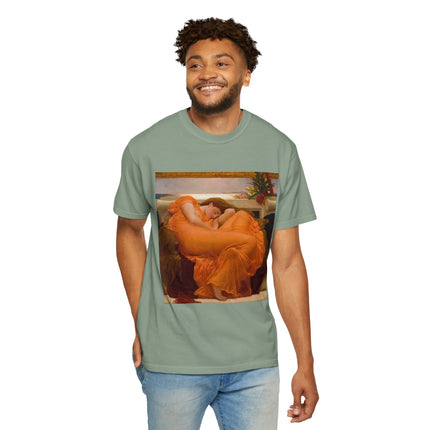 Flaming June by Frederic Leighton Unisex Garment-Dyed T-shirt