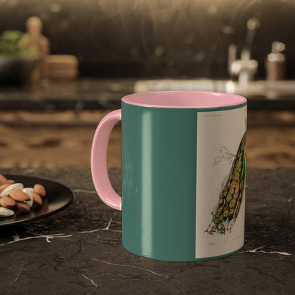 Indian Peafowl by Charles Dessalines D' Orbigny Colorful Mugs, 11oz