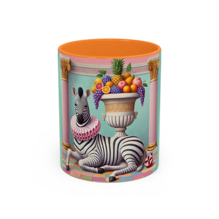 Still Life with Zebra, Fruit, and Pink Columns Colorful Mugs (11oz, 15oz)