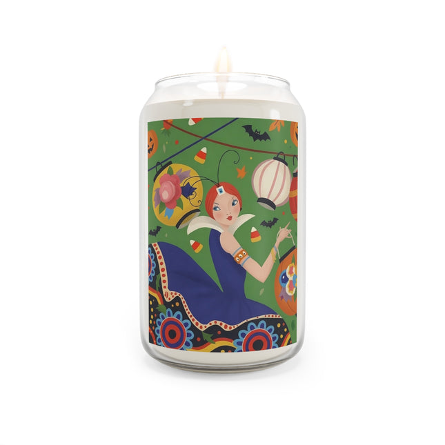 🏮🎃 The Lady Of Halloween Lanterns Scented Soy Candle – Colorful Art Deco Halloween Charm
