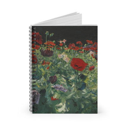 Poppies (A Study of Poppies for Carnation, Lily, Lily, Rose) by John Singer Sargent Spiral Notebook - Ruled Line