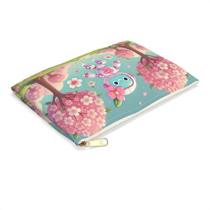 Sakura Sentinel Accessory Pouch – Robot Fairy & Blossom Magic