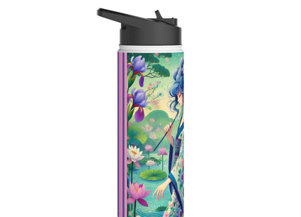 Fairy of the Koi Pond Stainless Steel Water Bottle, Standard Lid