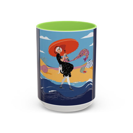 Beachside Promenade Colorful Mugs – Chic Summer Stroll & Coastal Glamour