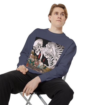 Mitsukuni Defying the Skeleton Spectre by Utagawa Kuniyoshi Garment-Dyed Sweatshirt