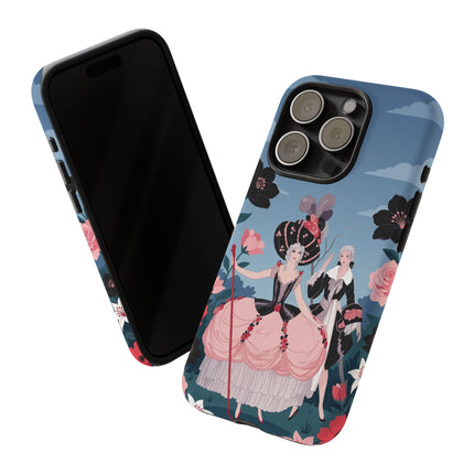 🌹🎭 The Rose Masquerade Promenade Phone Case – Art Deco Floral Elegance
