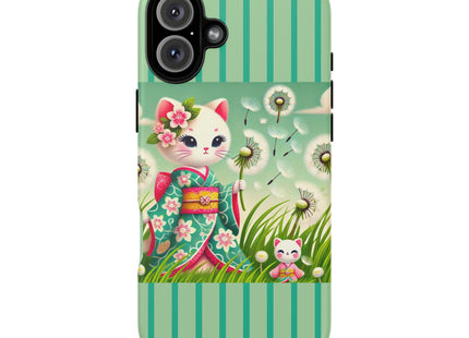 Geisha Kitten and the Dandelion Phone Cases
