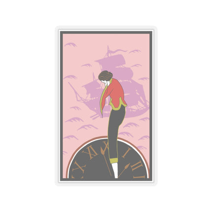 Woman Waiting for her Beloved at 1:59 by Kobayashi Kaichi Kiss-Cut Stickers (4 Sizes)