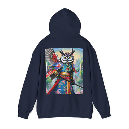 Cyberpunk Samurai Owl – Heavy Blend™ Hooded Sweatshirt