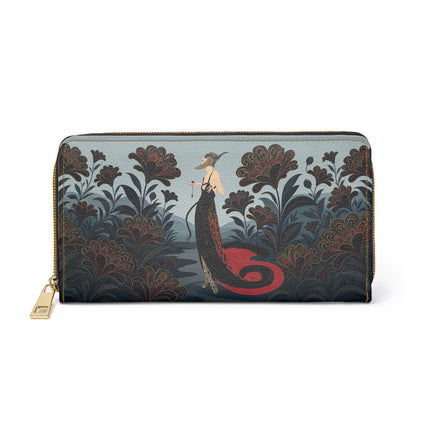 🌹🖤 The Crimson Nocturne Garden Wallet – Art Deco Floral Elegance