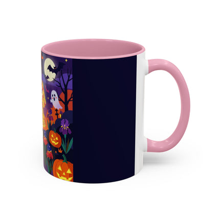 🌙🎃 The Moonlit Garden Masquerade Colorful Mug – Floral Halloween Charm