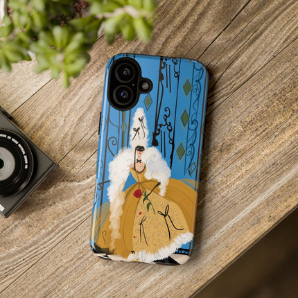 🎭🌹 The Lady At The Masquerade Gates Phone Case – Art Deco Fashion Illustration