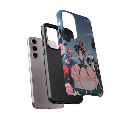 🌹🎭 The Rose Masquerade Promenade Phone Case – Art Deco Floral Elegance