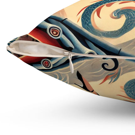 Dragon Fairy of the Temple Spun Polyester Square Pillow