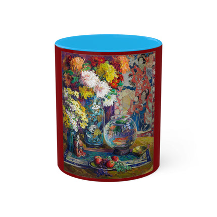 Fish, Fruits, and Flowers by Kathryn E. Cherry Colorful Mugs, 11oz