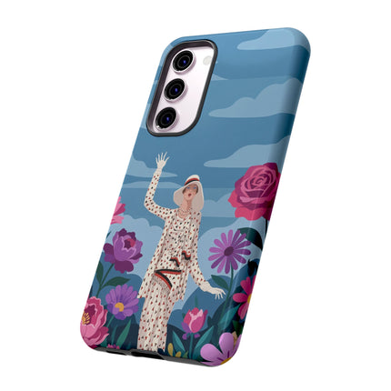 🌺👒 The Grand Flower Promenade Phone Case – Art Deco Fashion Illustration