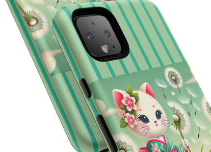 Geisha Kitten and the Dandelion Phone Cases
